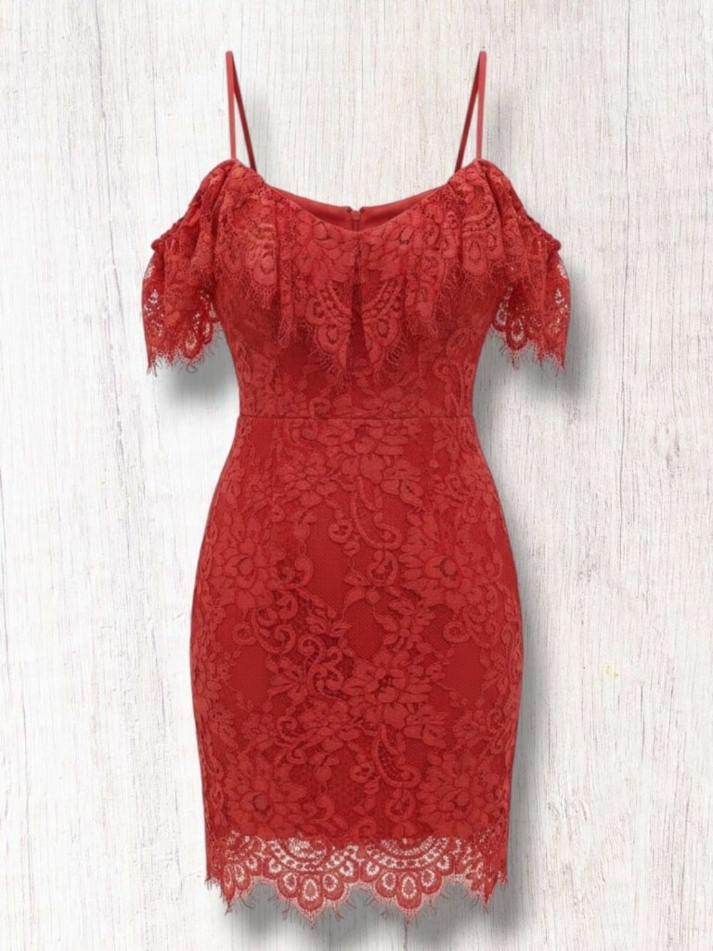 NBD x Naven Red Sheer Lace Corset Mini Dress XS